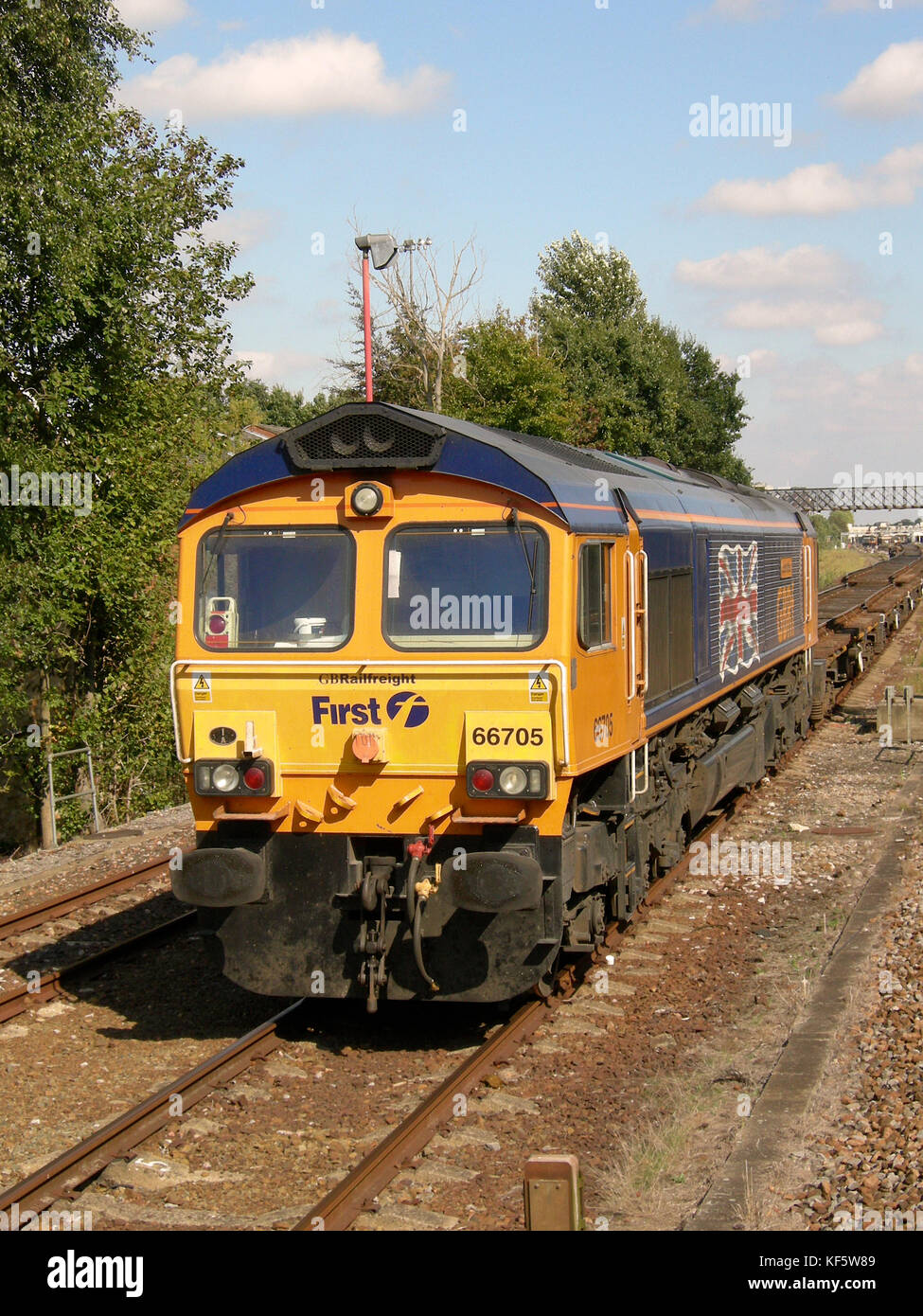 Class 66 (GBRF)  locomotive at Woking, England Stock Photo