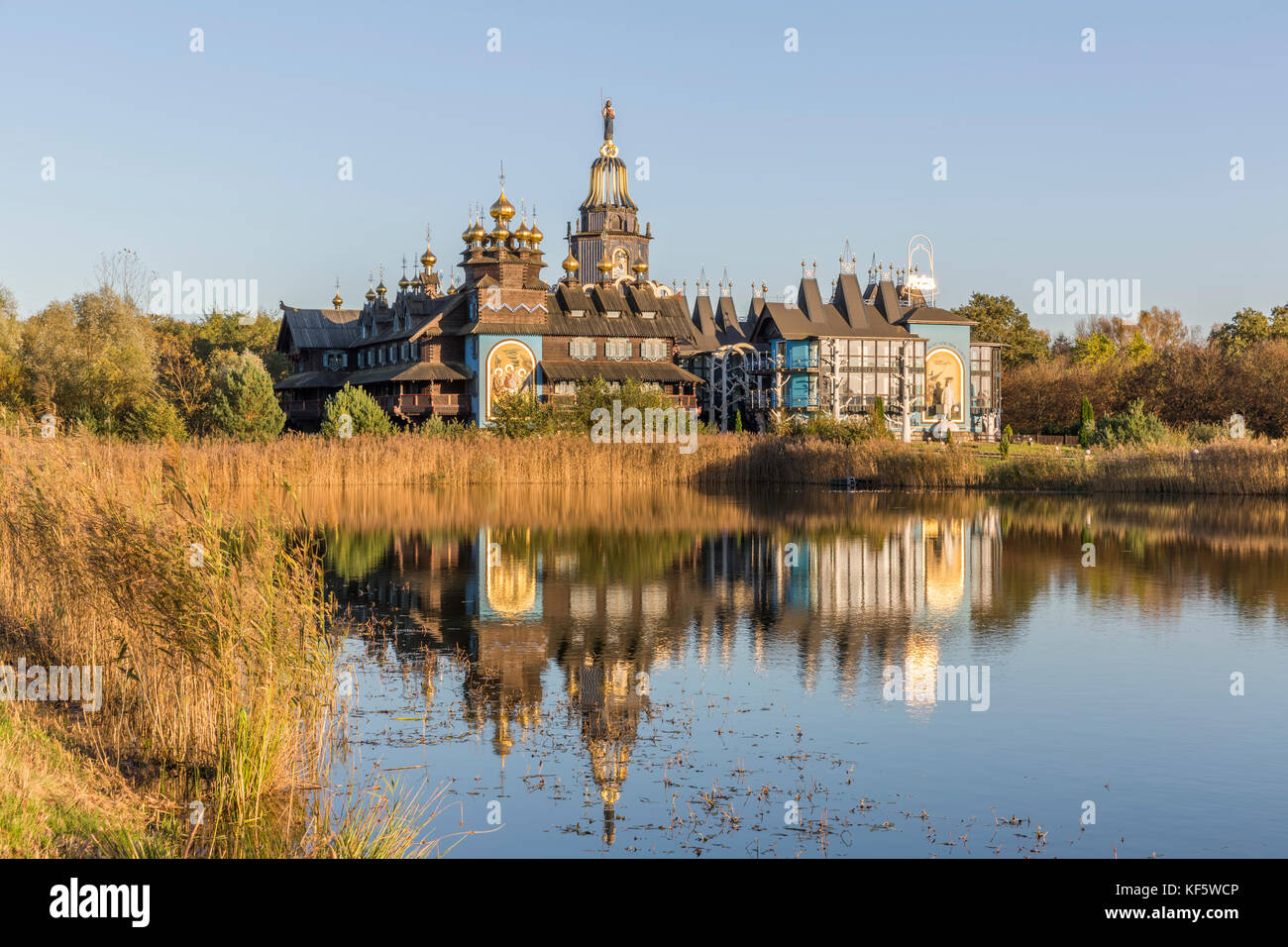 Beautiful reflection of Bells Palace in Gifhorn, Lower Saxony, Germany Stock Photo