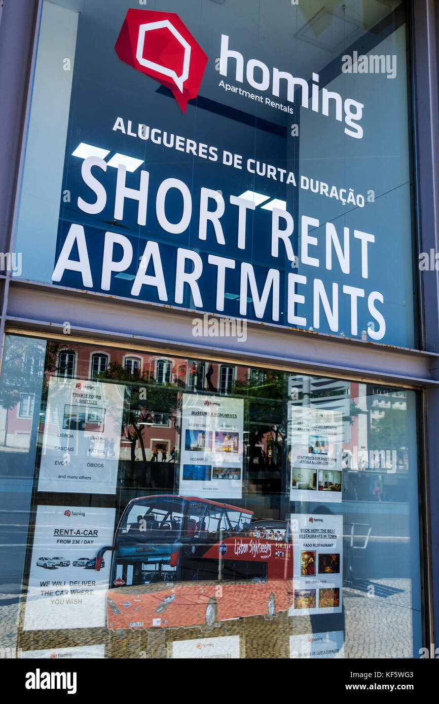 Lisbon Portugal,Rato,Homing,rental agent,office,exterior outside,short term rent,apartments,Hispanic,immigrant immigrants,Portuguese,PT170701020 Stock Photo