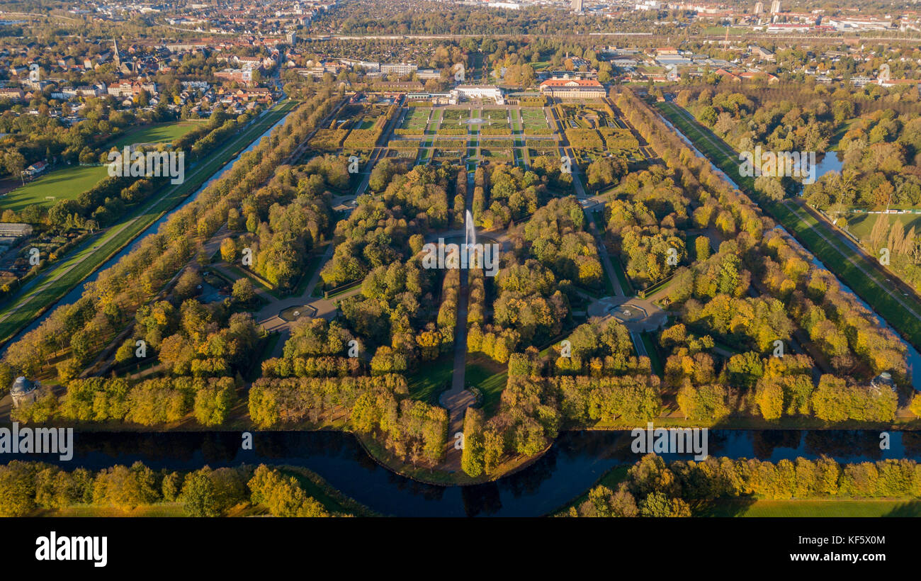 Aerial View Of Herrenhausen Gardens In Hannover Lower Saxony
