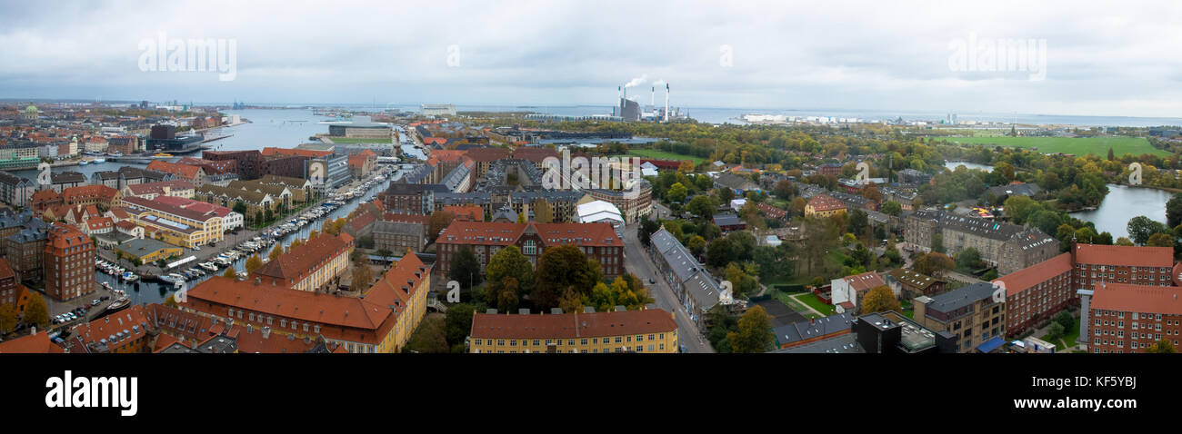 Panoramic view at kopenhagen, Denmark Stock Photo