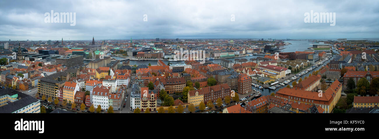 Panoramic view at kopenhagen, Denmark Stock Photo