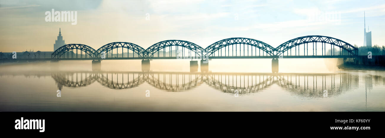Riga Railway bridge Stock Photo