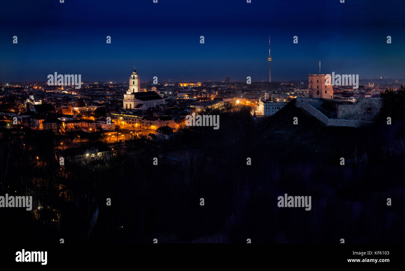 Vilnius Old Town at dawn time Stock Photo