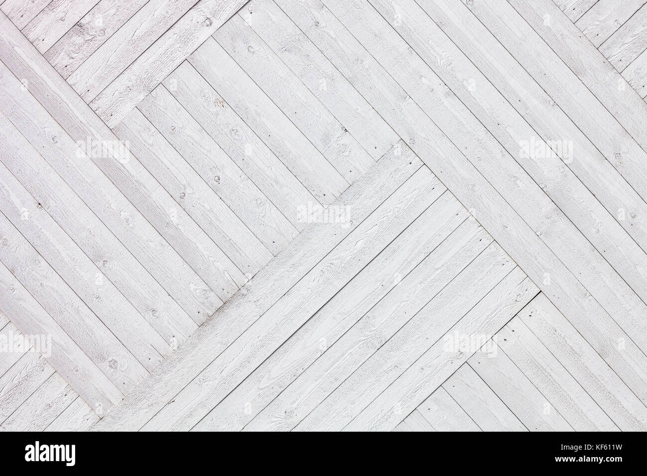 White rustic wooden planks background Stock Photo