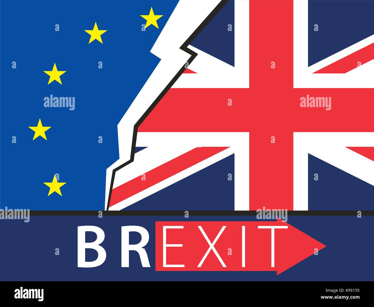 Brexit Great Britain leaving EU Stock Vector