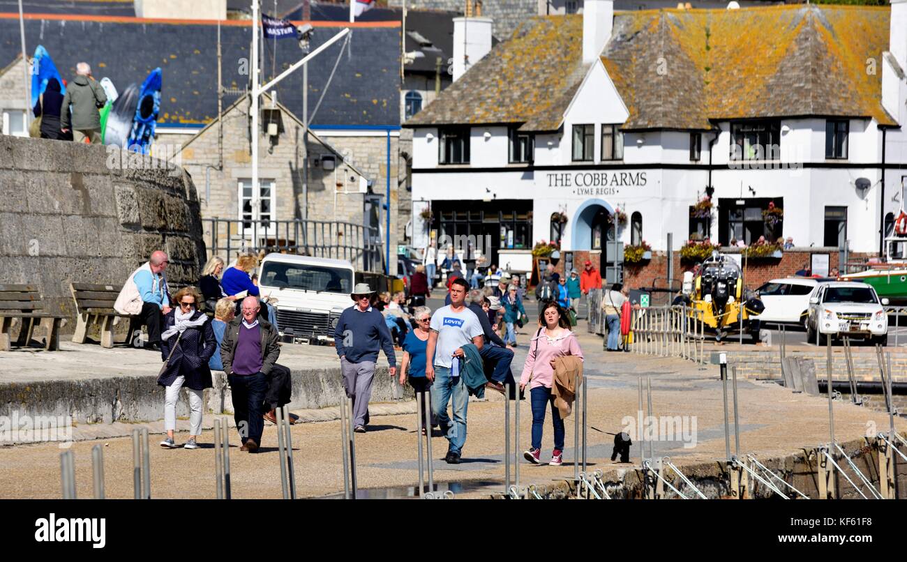 Tourists in Lyme Regis Dorset England UK Stock Photo