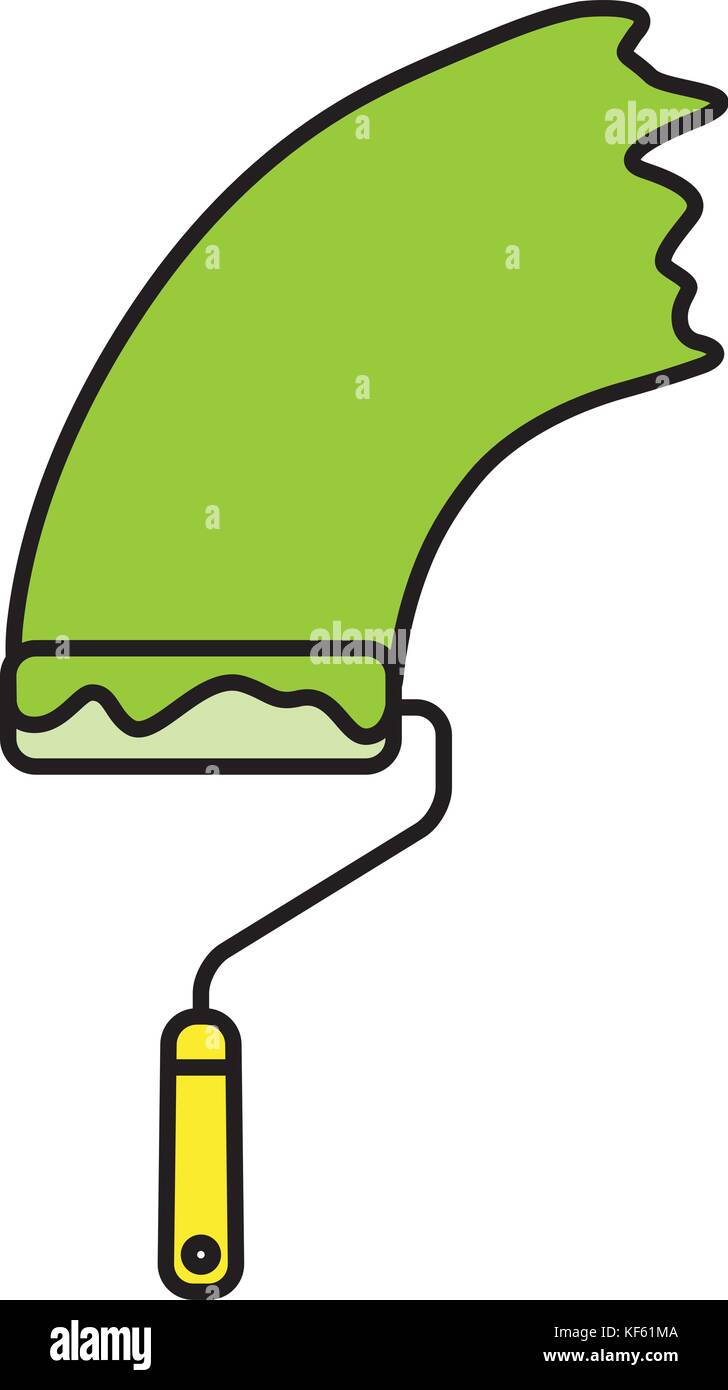 Paint Roller with Green paint trace Stock Vector Image & Art - Alamy