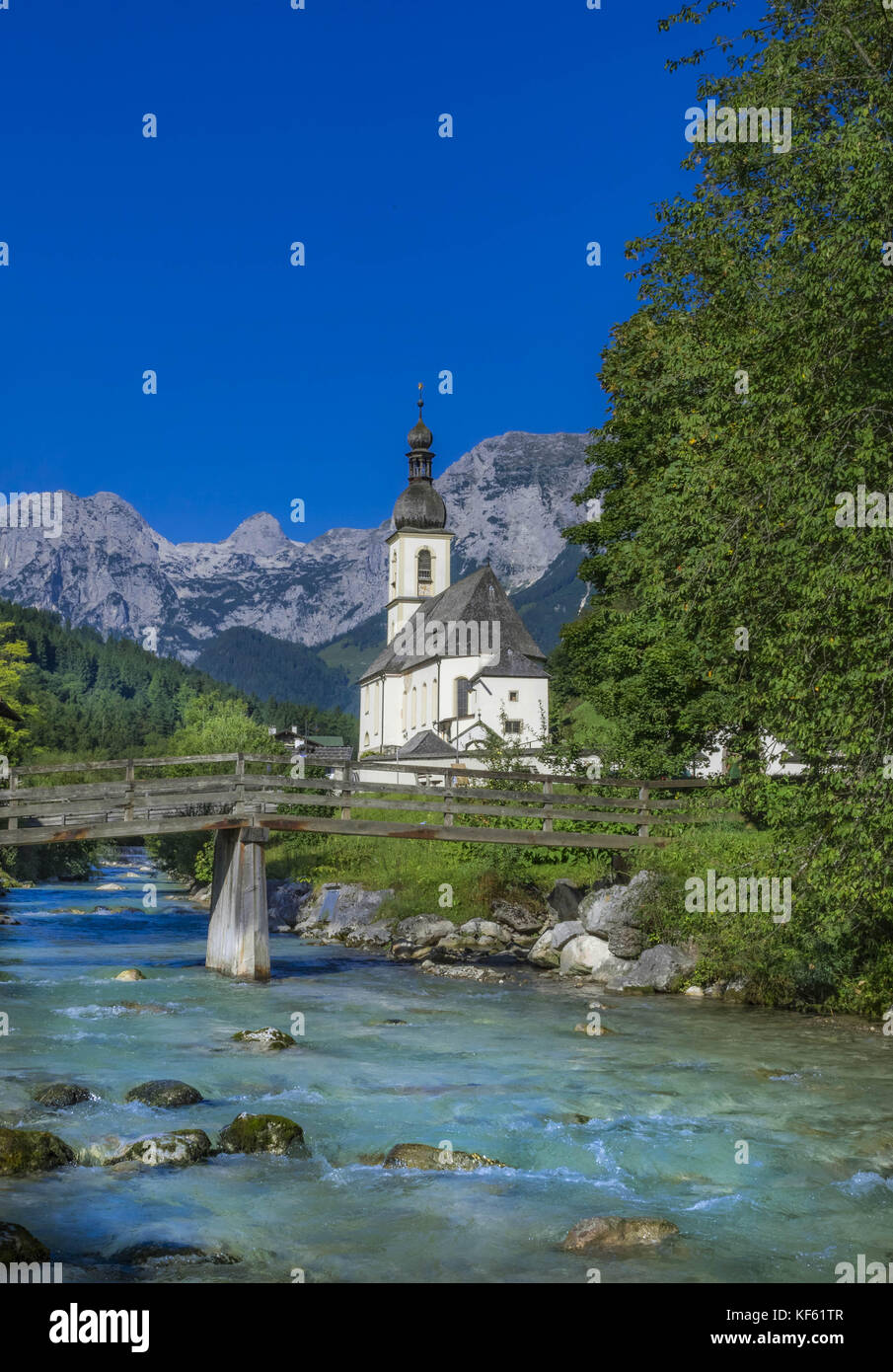 Parish Church in Ramsau, Bavaria Stock Photo