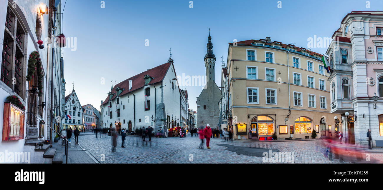 Crowded Tallinn Old town streets Stock Photo