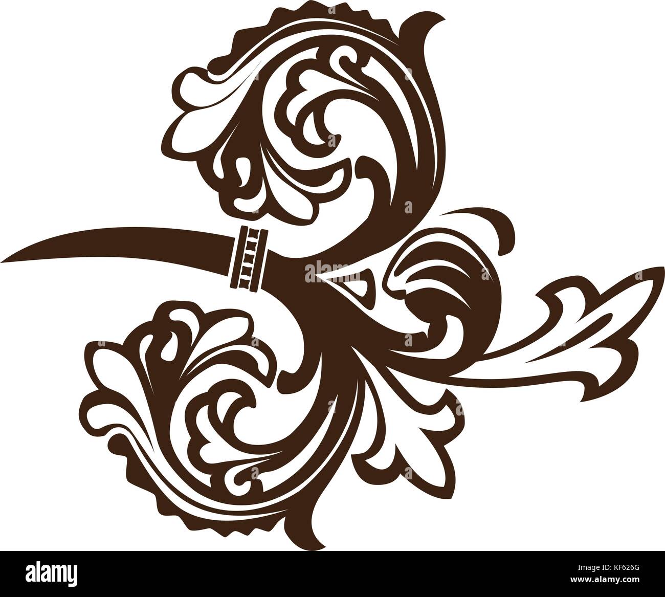 Vintage Decorative floral element Stock Vector