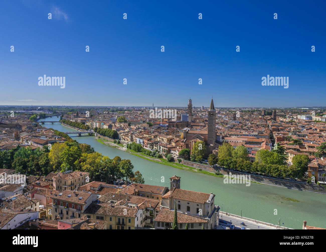 View of Verona and River Adige, Italy Stock Photo - Alamy