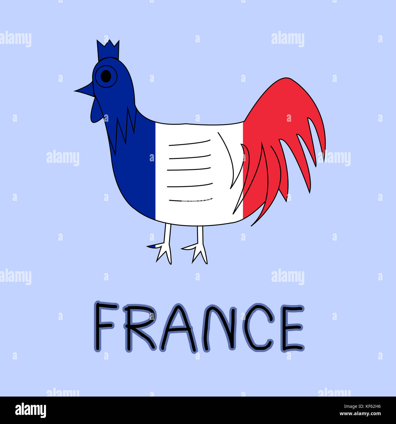 Color Imitation of France Flag with Gallic Rooster, National Animal Stock  Photo - Alamy