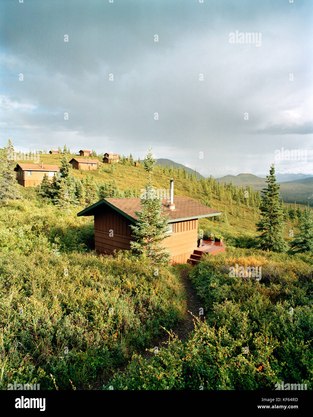 Usa Alaska Camp Denali Cabins In Denali National Park Stock
