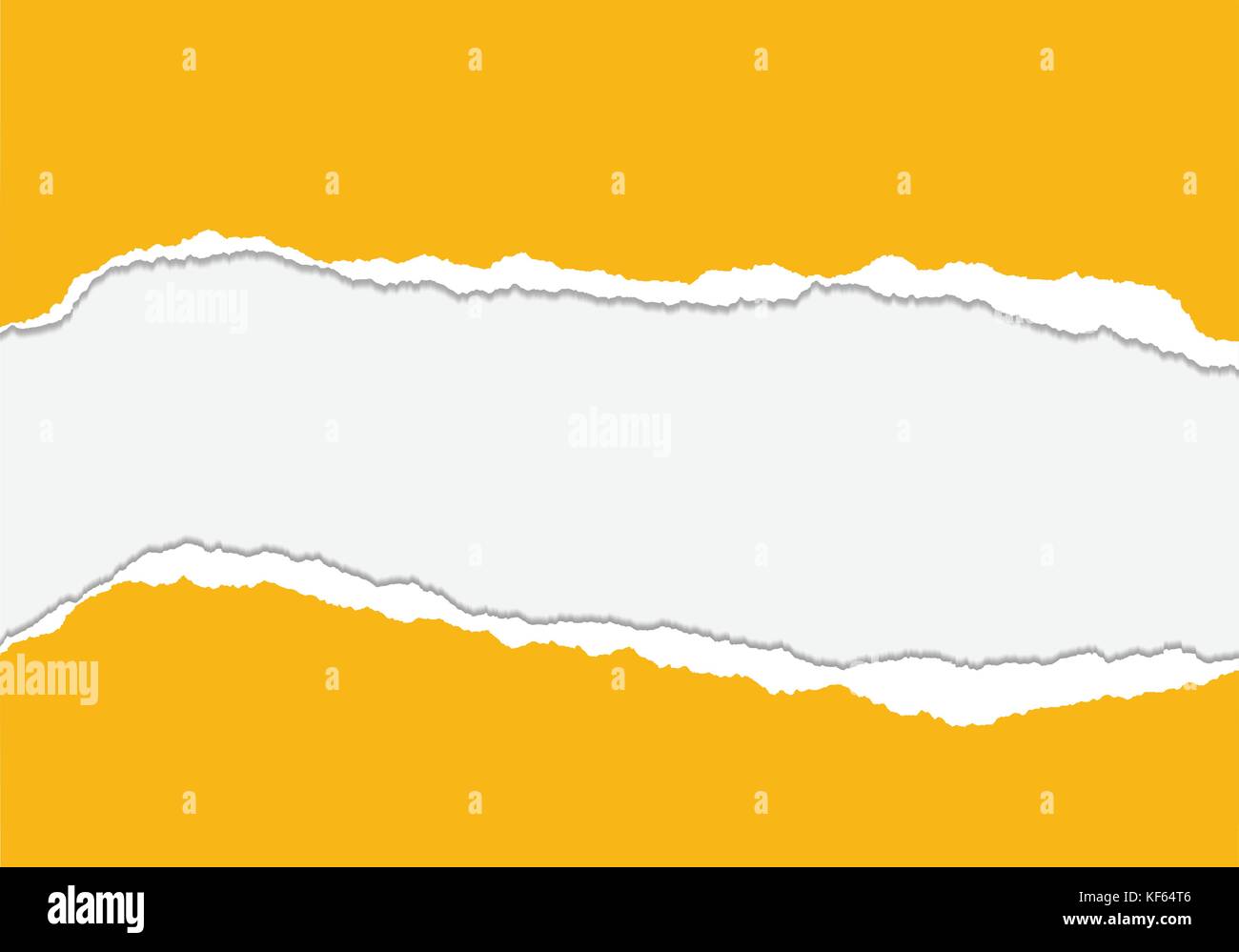 Vector illustration of torn yellow paper with gray background isolated ...