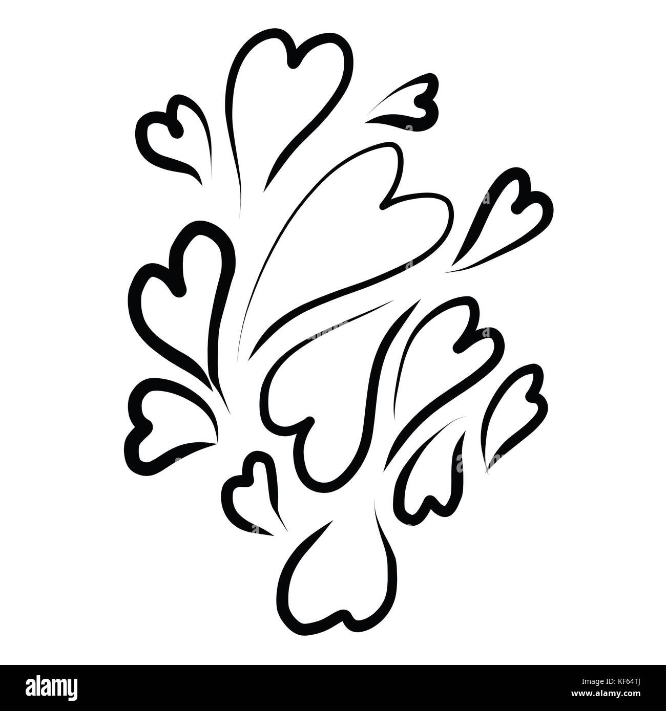 Set of hand drawn vector hearts isolated on white background Stock Vector