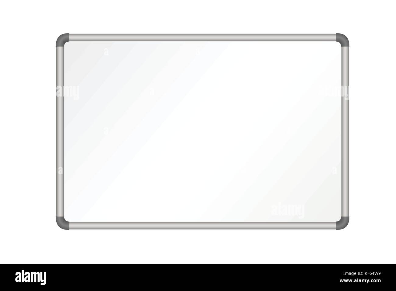 Vector realistic empty whiteboard illustration isolated on white background Stock Vector