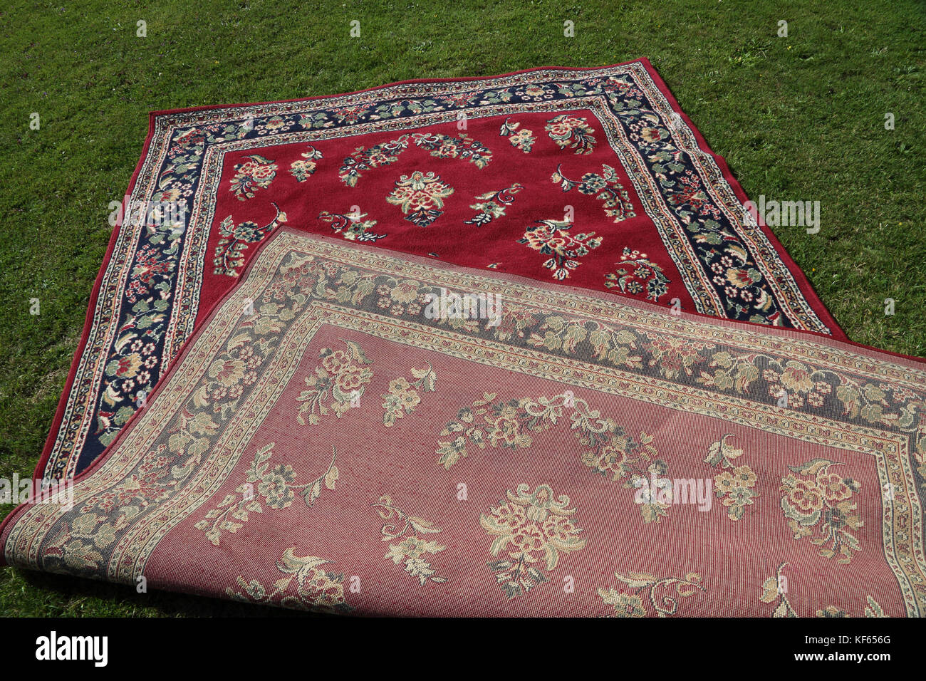 Traditional Rug with Floral Pattern Stock Photo