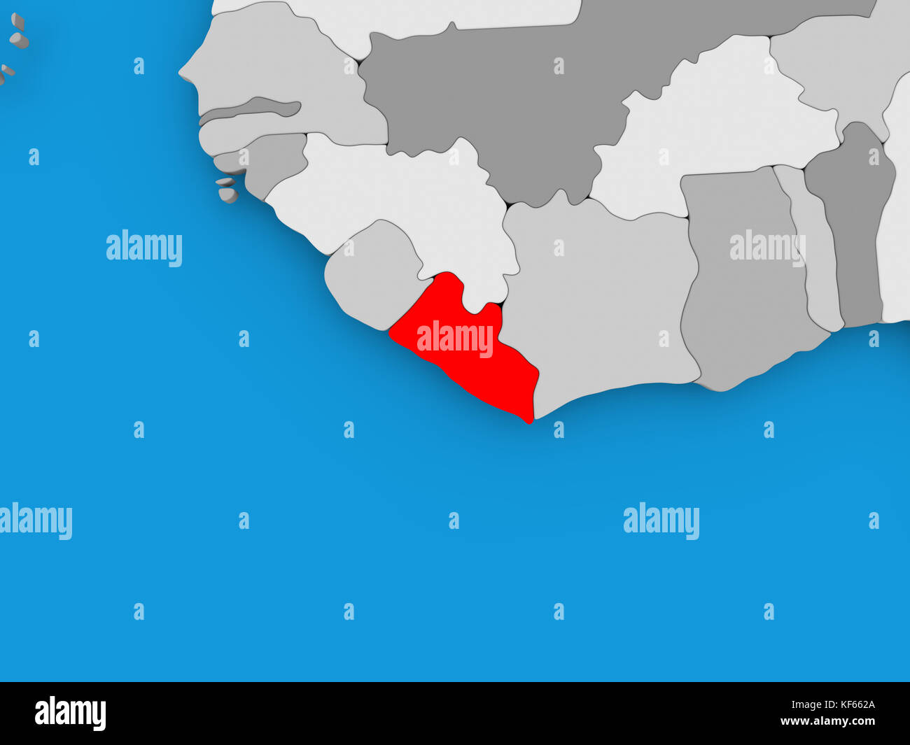 Liberia country border map hi-res stock photography and images - Alamy