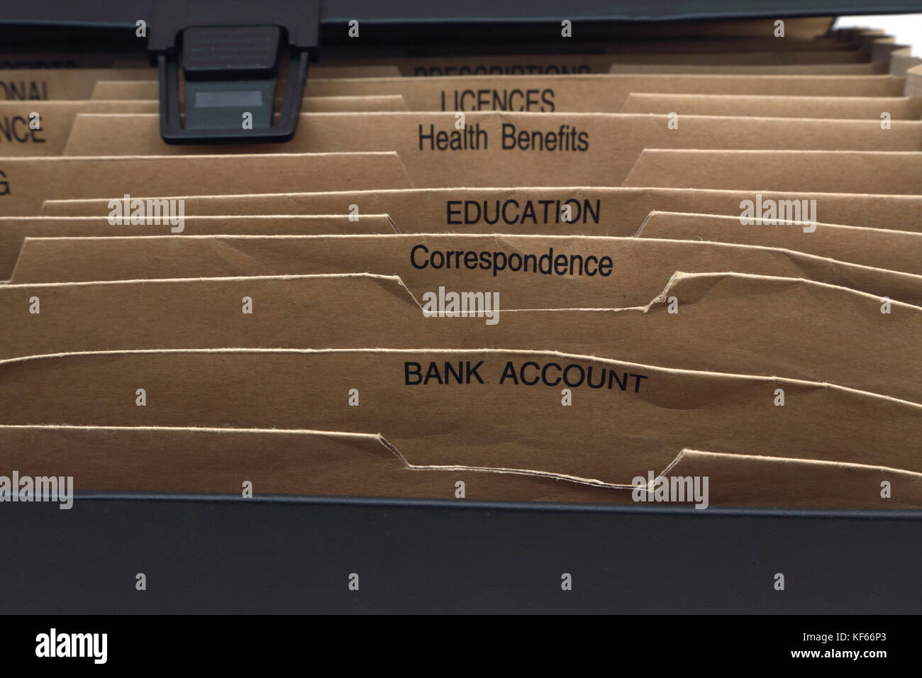 Home File For Household Bills and Documents Stock Photo Alamy