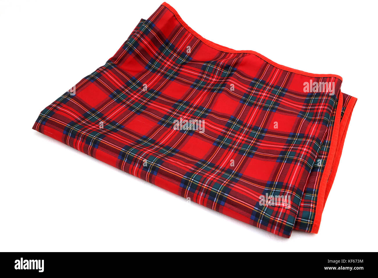 Red And Blue Tartan Tablecloth Stock Photo
