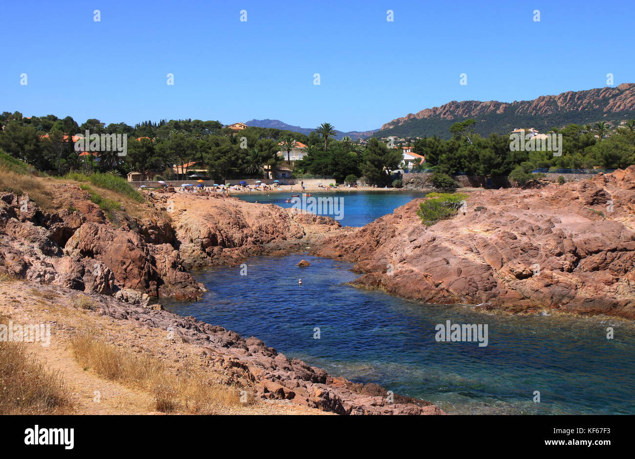 Rocky coast view in France Stock Photo - Alamy
