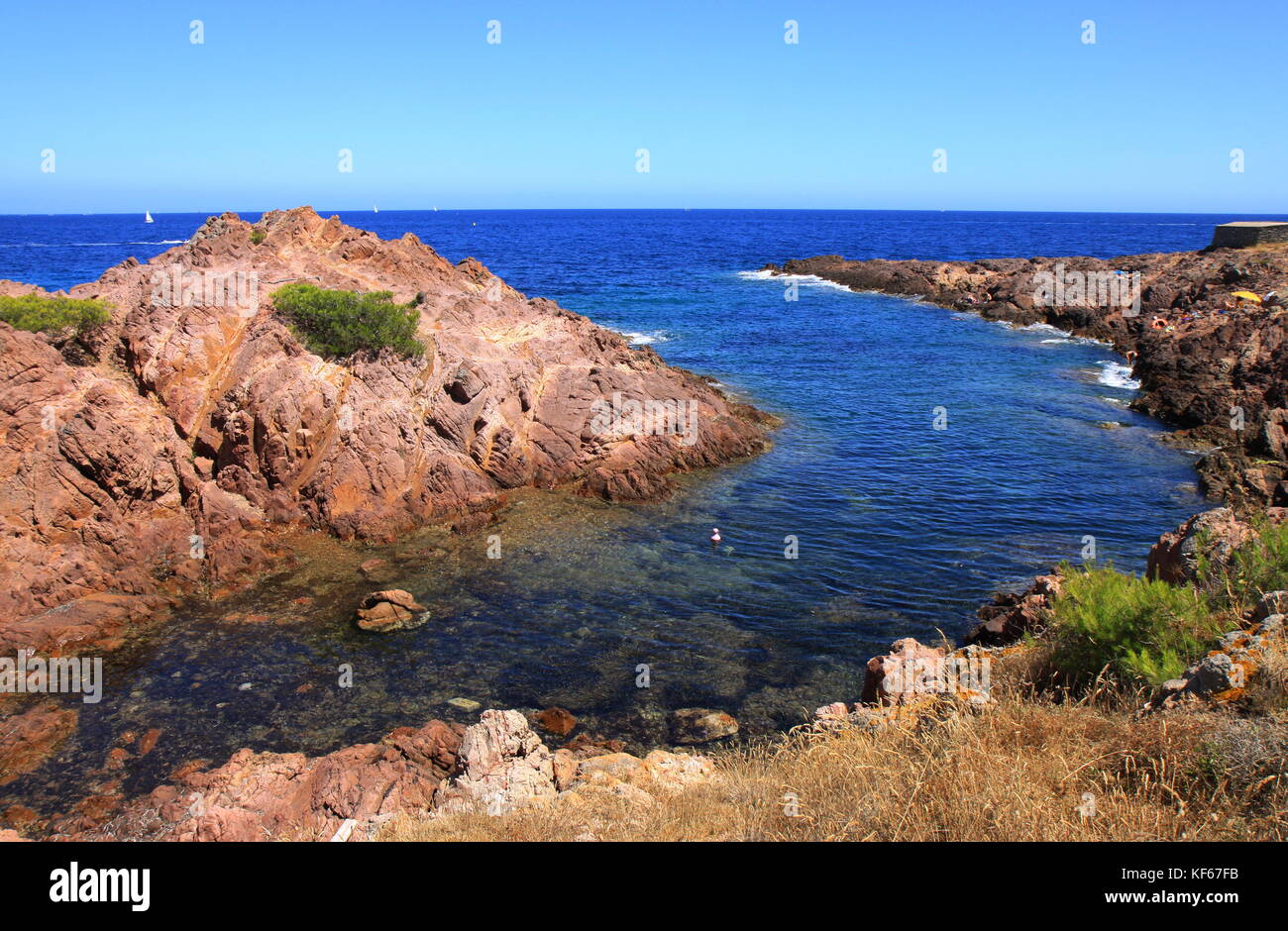 Rocky coast view in France Stock Photo - Alamy