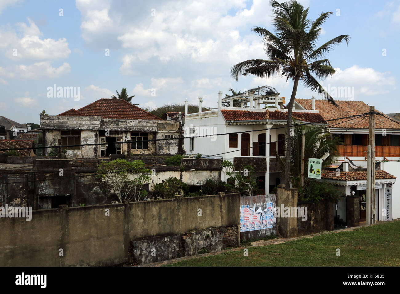 Galle Fort Galle Southern Province Sri Lanka Colonial Buildings Stock Photo