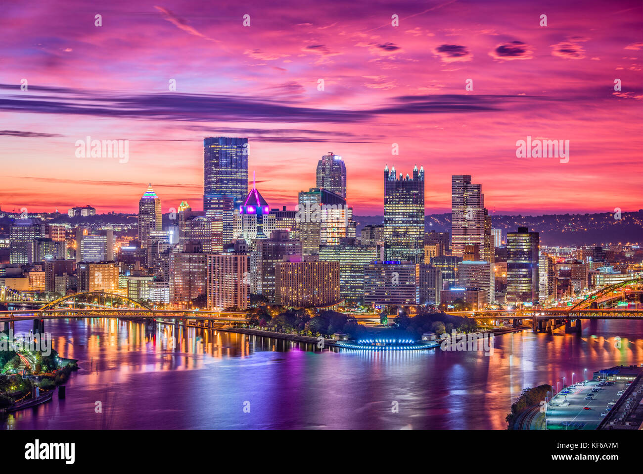 Pittsburgh, Pennsylvania, USA city skyline. Stock Photo