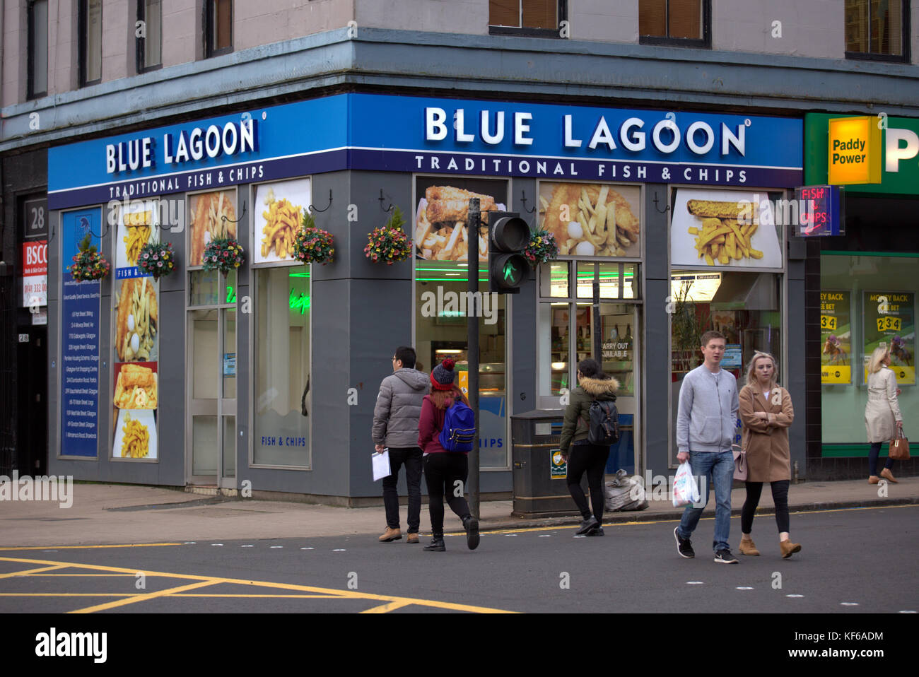 bath street front blue lagoon fish and chip shop 109 West Nile Street G1 2SB Glasgow Stock Photo