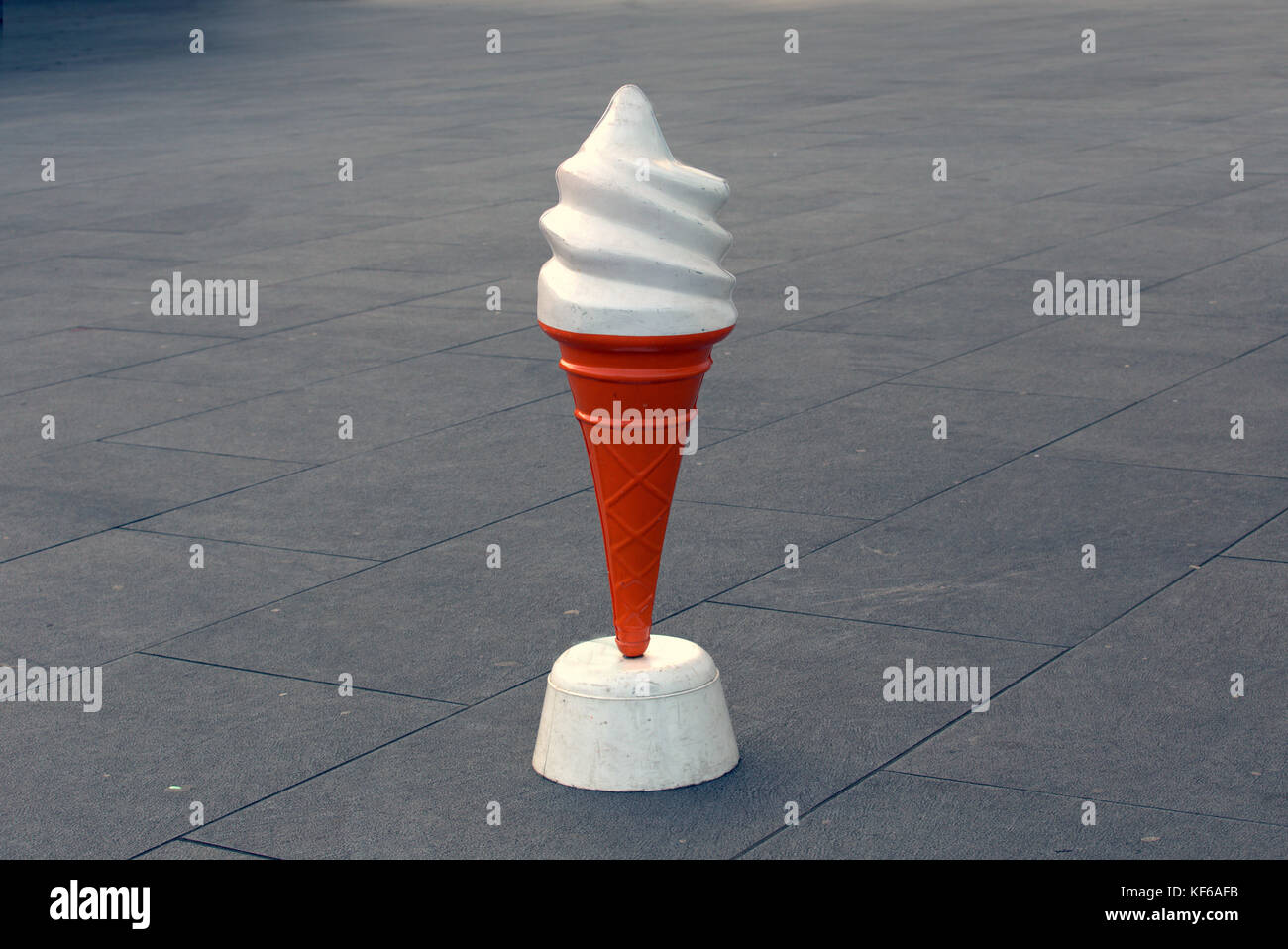 giant  three foot ice cream cone one metre high plastic shop dummy Stock Photo