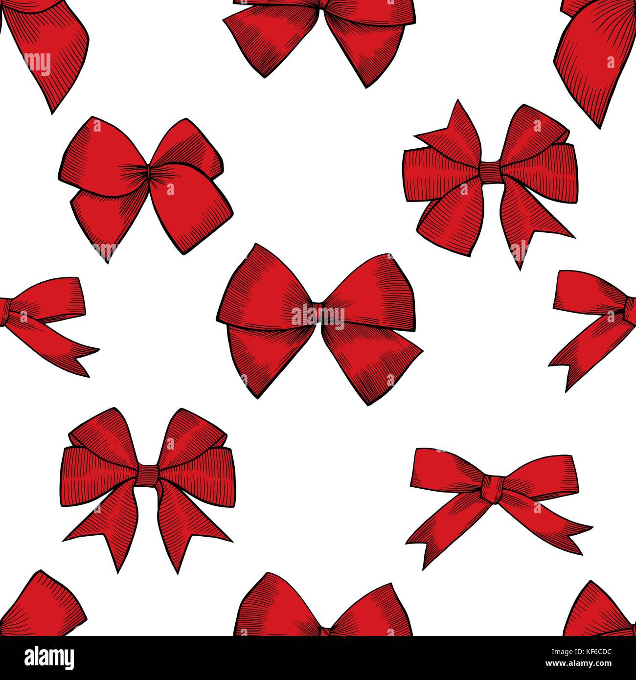 Hand drawn bows vector seamless pattern. Perfect for invitations ...