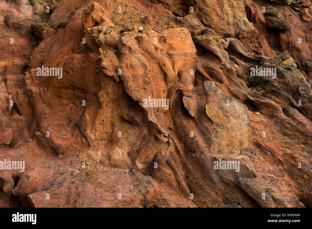 Red sandstone in the Lefka Ori or White Mountains near Kallikratis iin Crete. Stock Photo