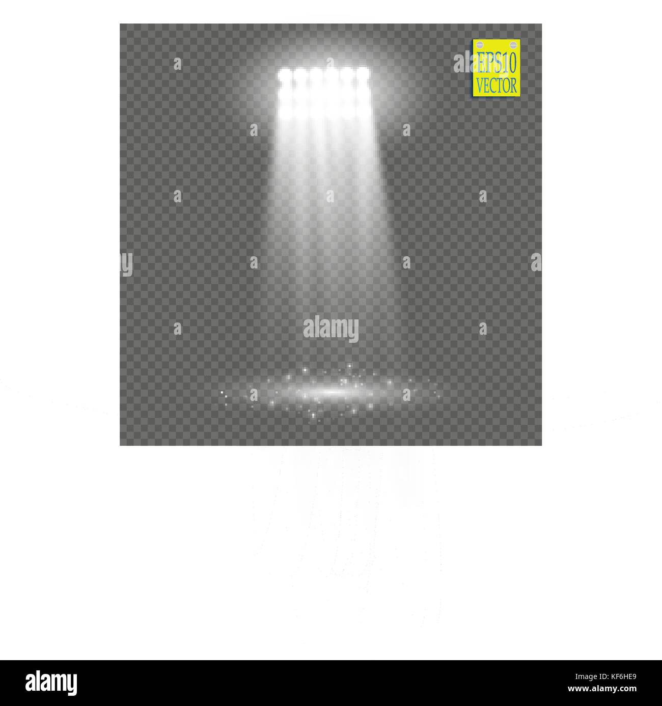 White vector spotlight light effect on transparent background. Concert ...