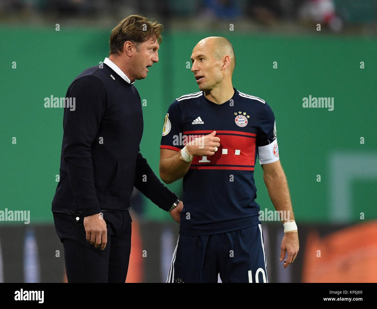 Leipzig Head Coach Ralph Hasenhuttl L Speaking To Bayern