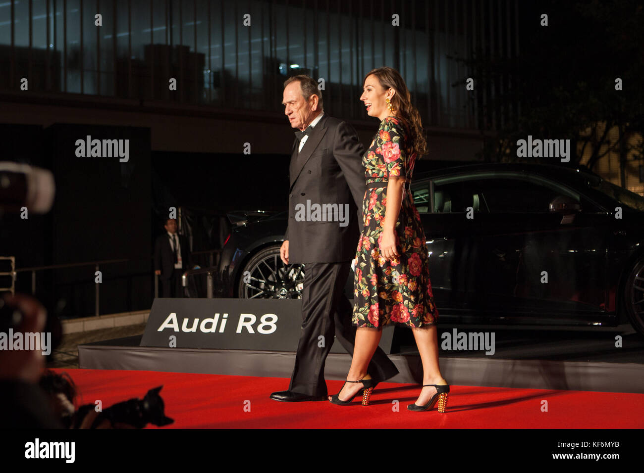 Members of the International Competition Jury, Victoria Jones, Tommy Lee Jones, appears on the opening red carpet for The 30th Tokyo International Film Festival in Roppongi on October 25th, 2017, in Tokyo, Japan. The festival runs from October 25th to November 3rd at venues in Tokyo. Credit: Michael Steinebach/AFLO/Alamy Live News Stock Photo