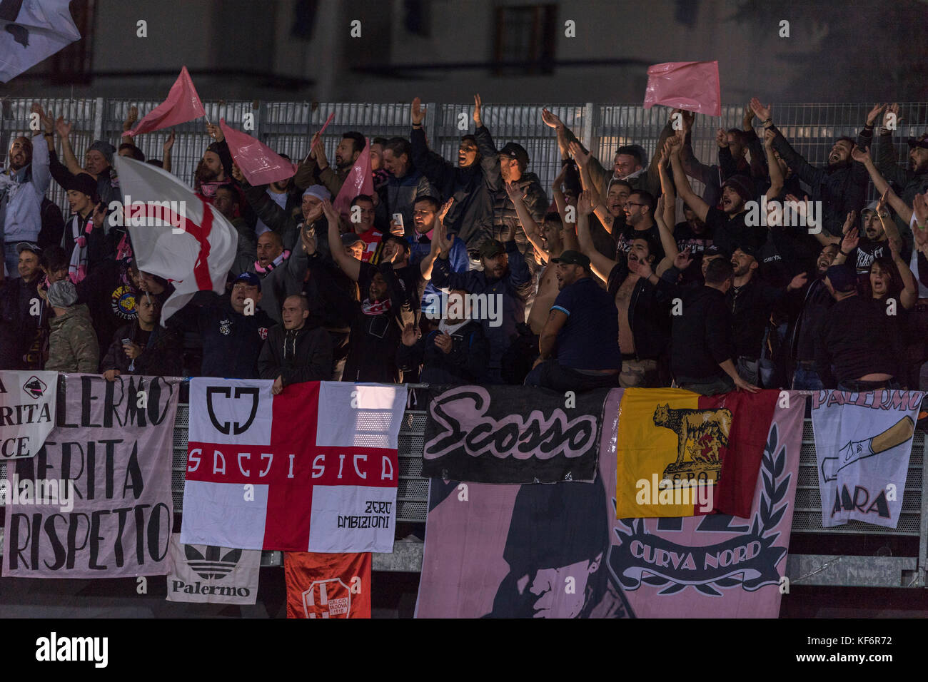 Fans of Palermo Football Club show their colors on game day, Palermo Stock  Photo - Alamy