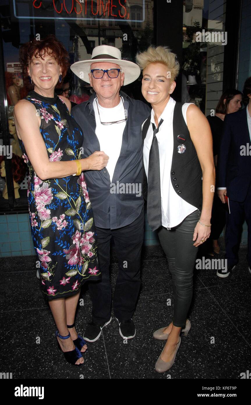 Los Angeles, CA, USA. 25th Oct, 2017. Suzanne Desrocher-Romero, Malcolm McDowell, Tina Romero at the induction ceremony for Star on the Hollywood Walk of Fame for George Romero, Hollywood Boulevard, Los Angeles, CA October 25, 2017. Credit: Michael Germana/Everett Collection/Alamy Live News Stock Photo