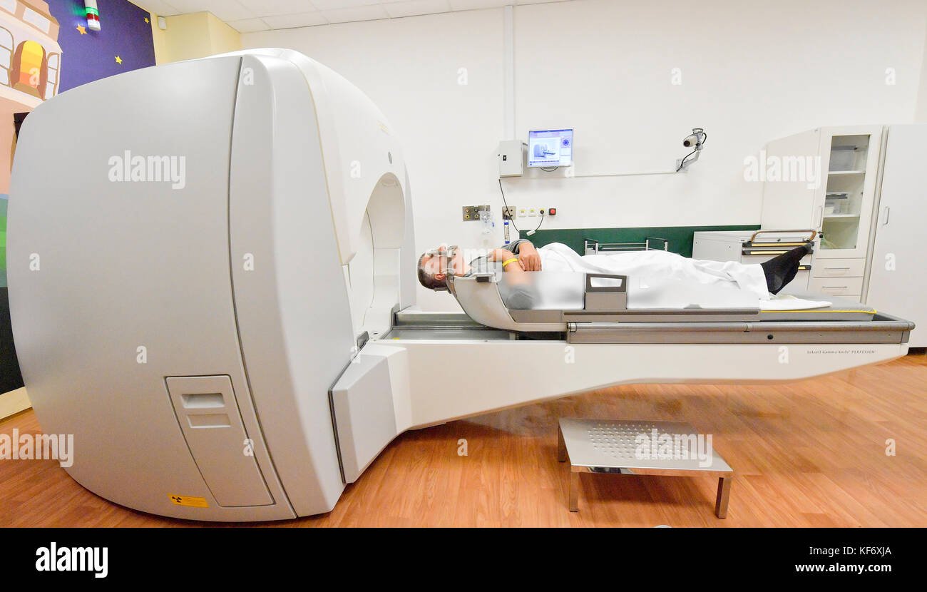 Prague, Czech Republic. 26th Oct, 2017. Leksell gamma knife and a