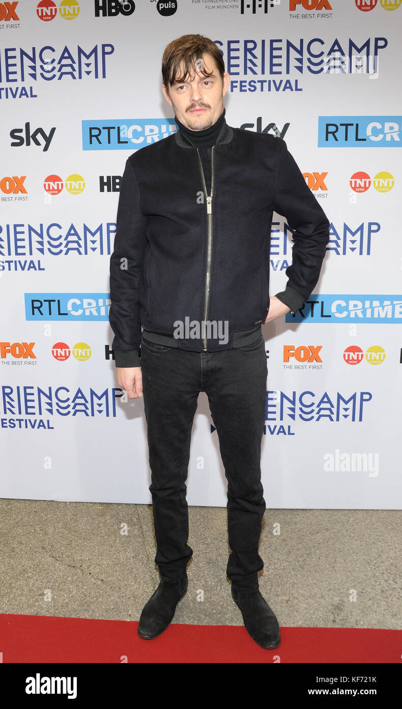 Munich, Germany. 26th Oct, 2017. British actor Sam Riley arriving to the inauguration of the 3rd TV Series Festival in the University of Television and Film (HFF) in Munich, Germany, 26 October 2017. Credit: Ursula Düren/dpa/Alamy Live News Stock Photo