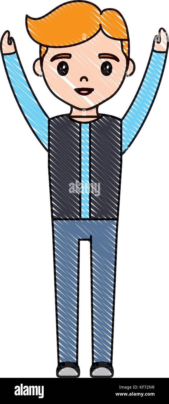 cartoon man standing icon over white background colorful design vector ...