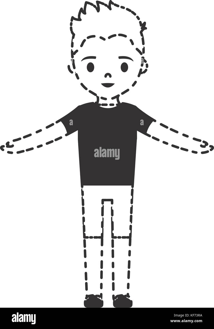 cartoon man standing icon over white background vector illustration ...