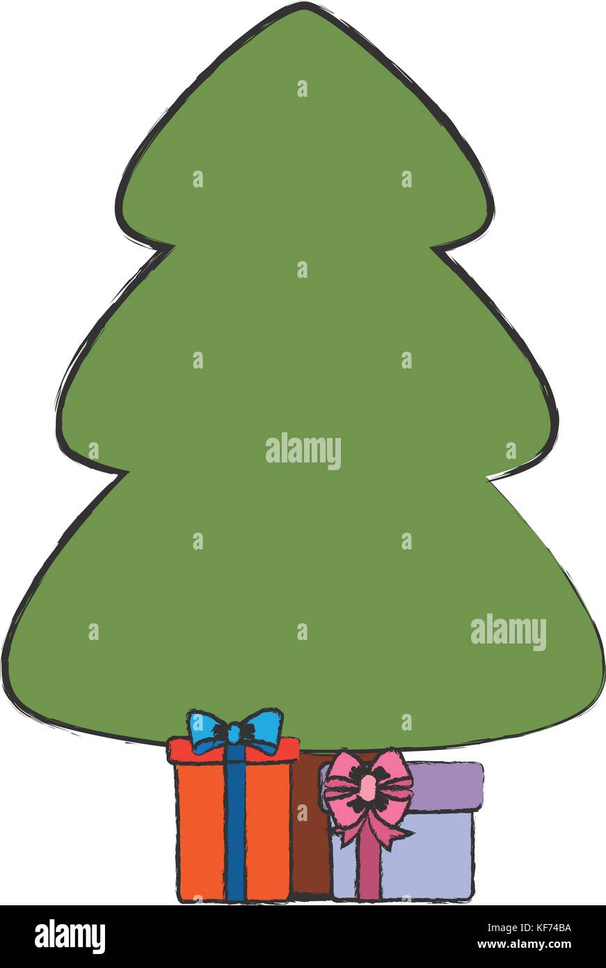 christmas tree icon over white background vector illustration Stock ...