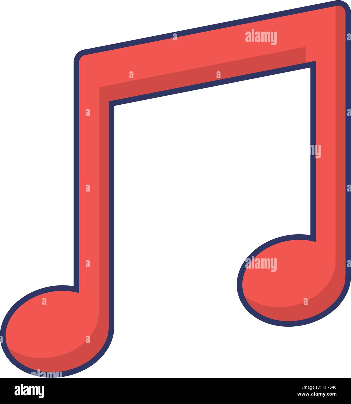musical note icon over white background vector illustration Stock ...