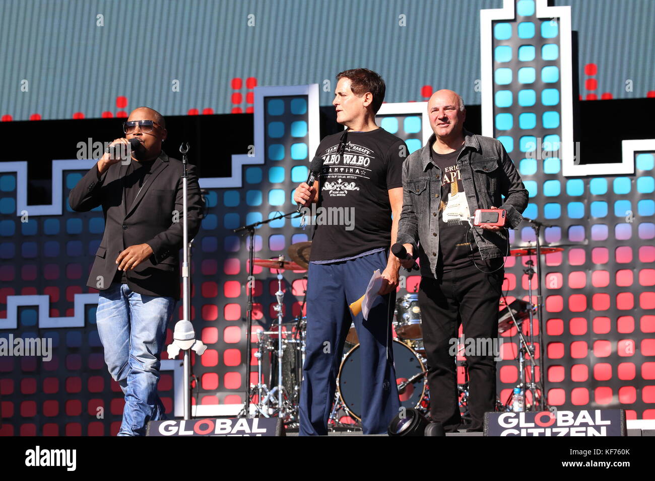 2017 Global Citizen Festival, Central Park in New York City, New York.  Featuring: Daymond John, Mark Cuban, Mr. Wonderful Kevin O'Leary Where: New York City, New York, United States When: 23 Sep 2017 Credit: Derrick Salters/WENN.com Stock Photo