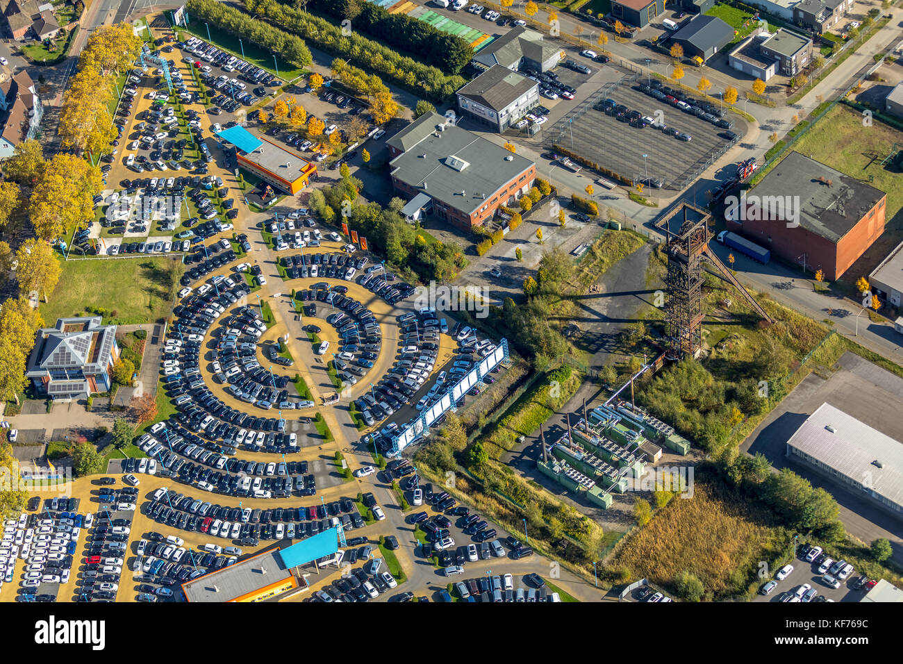 former Radbod, Potthoff, Audi,big car dealer, new car parking between