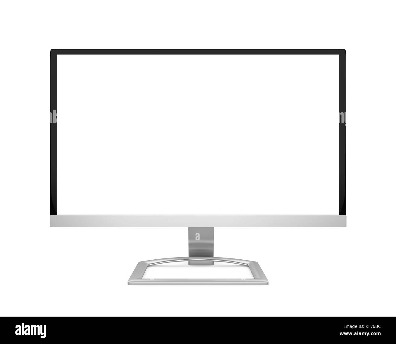 Computer Monitor with Blank White Screen Isolated Stock Photo Alamy