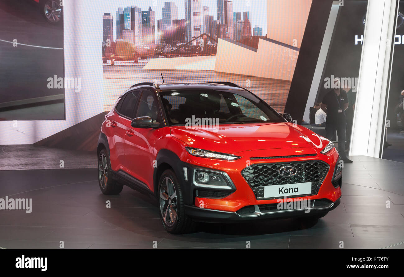 Frankfurt, Germany - Sep 20, 2017: New Hyundai Kona SUV presentation at ...