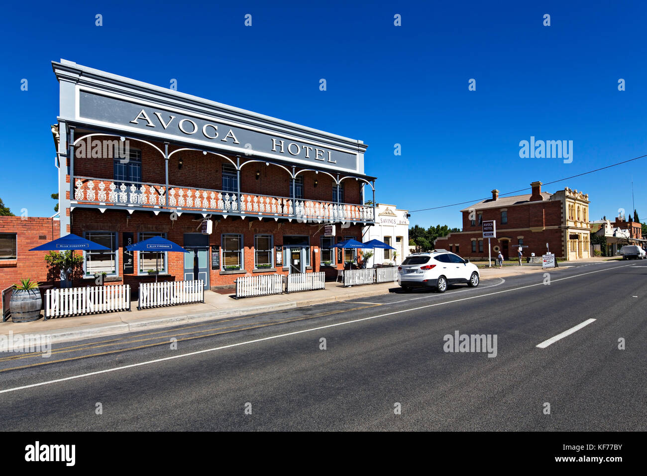 Gold was discovered in Avoca in 1852 and drinking establishments like the Avoca Hotel did a roaring trade on the goldfields. Stock Photo