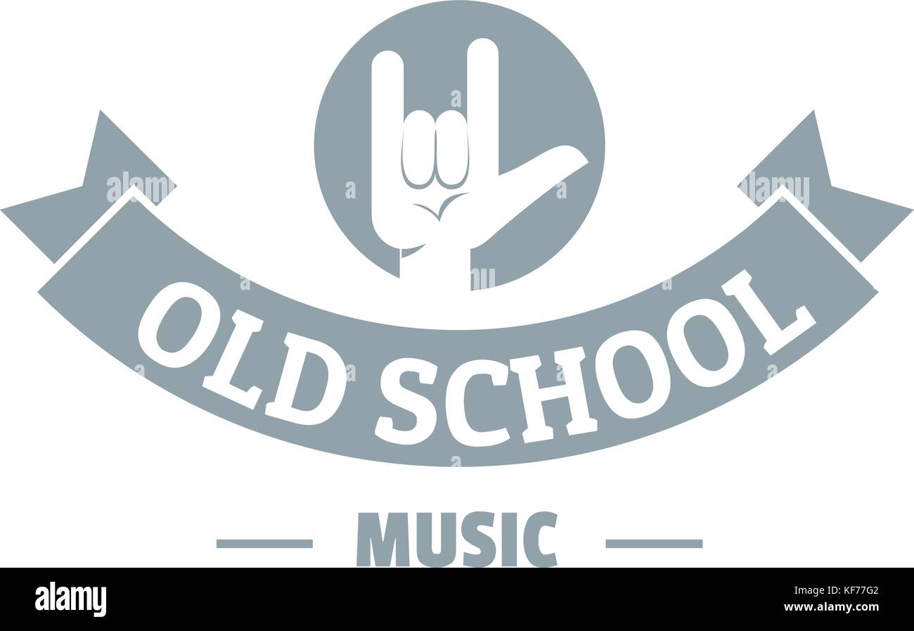 Old school music logo, simple gray style Stock Vector Image & Art Alamy